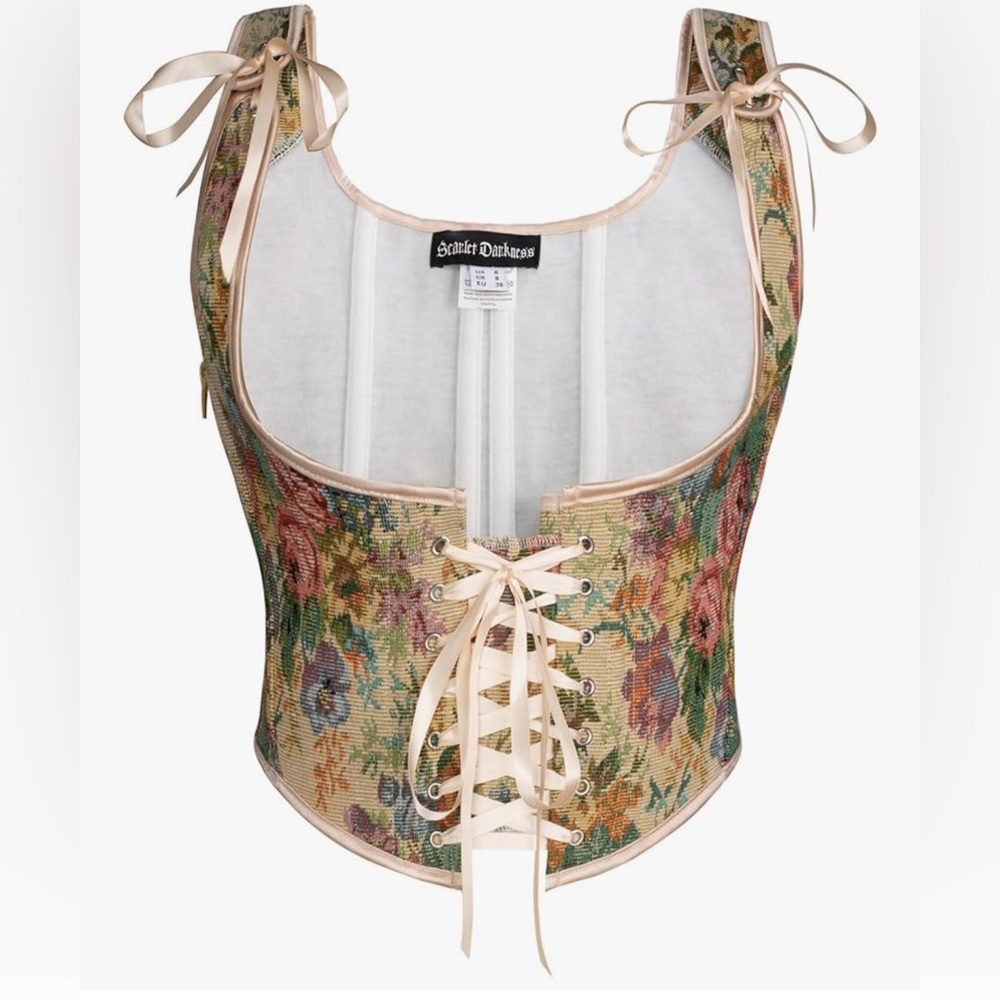 Scarlet Darkness Women’s Renaissance Corset Floral Underbust size 16